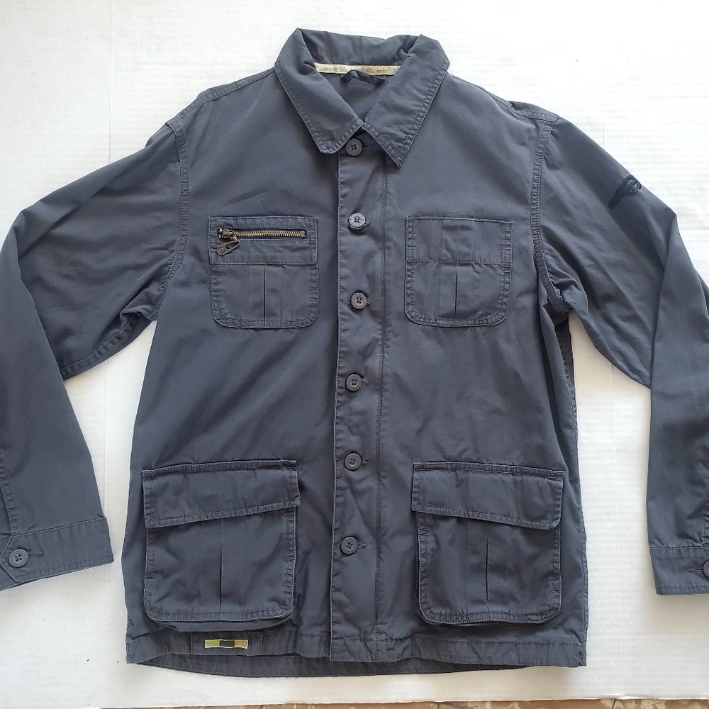 Planet Earth Grey Utility Light Jacket  Size M 100% Cotton